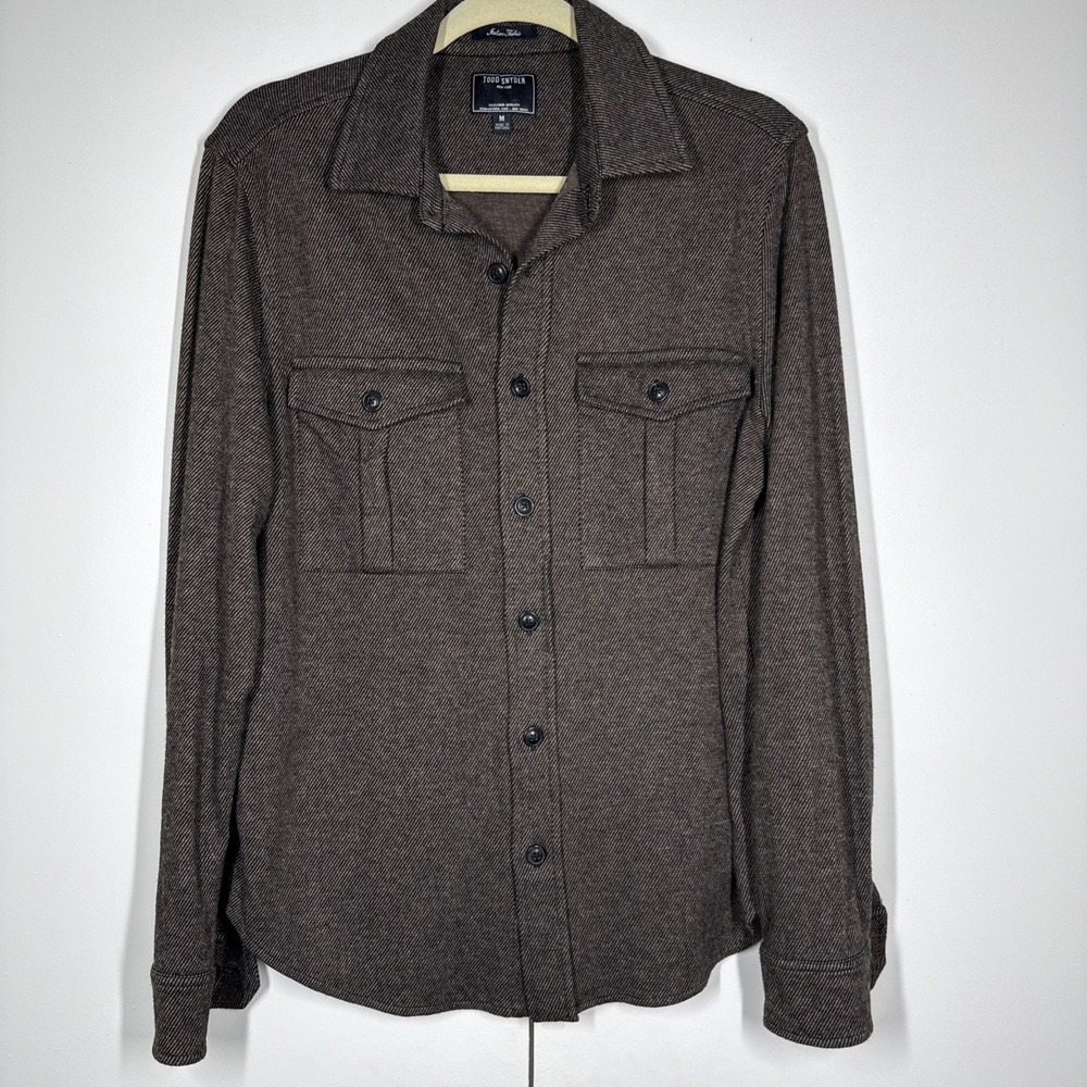 Todd Snyder Long Sleeve Flannel Twill Button Up Shirt Men's M Brown Quiet Luxury